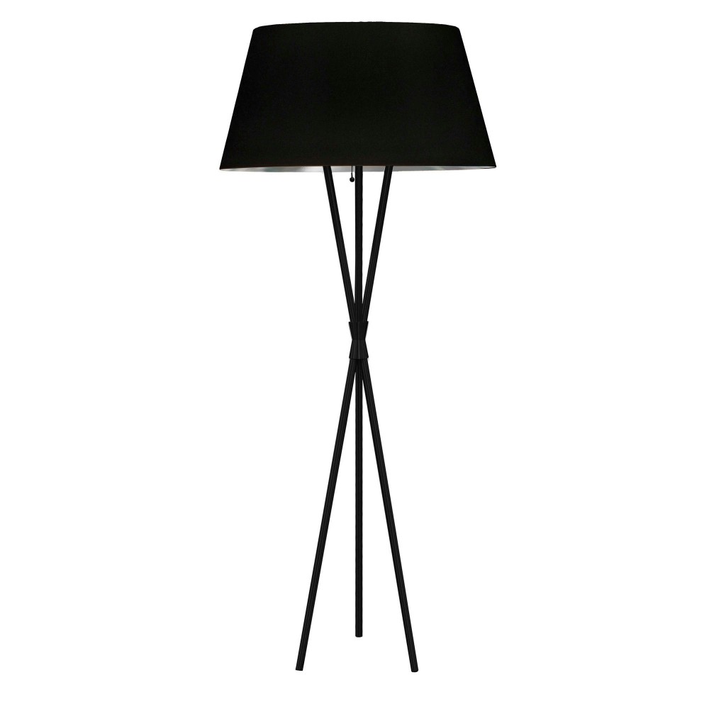 1 Light Matte Black Gabriela Floor Lamp, JTone Black / Silver