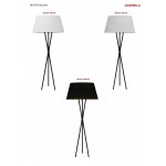 1 Light 3 Legged Matte Black Floor Lamp, with Black-Gold Shade