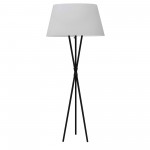 1 Light Incandescent Matte Black Floor Lamp w/ White Shade