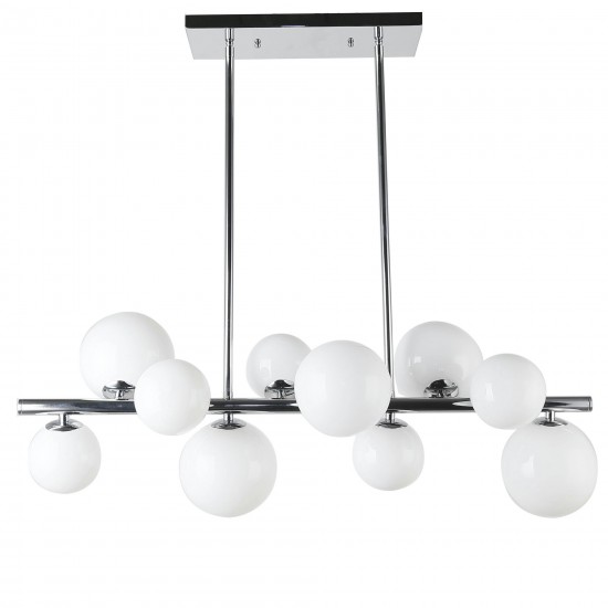 10 Light Horizontal Pendant, Polished Chrome Finish