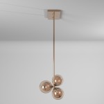 10 Light Horizontal Pendant, Vintage Bronze Finish, Champagne Glass