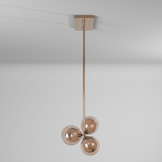 10 Light Horizontal Pendant, Vintage Bronze Finish, Champagne Glass