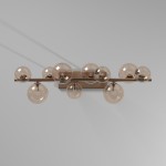 10 Light Horizontal Pendant, Vintage Bronze Finish, Champagne Glass