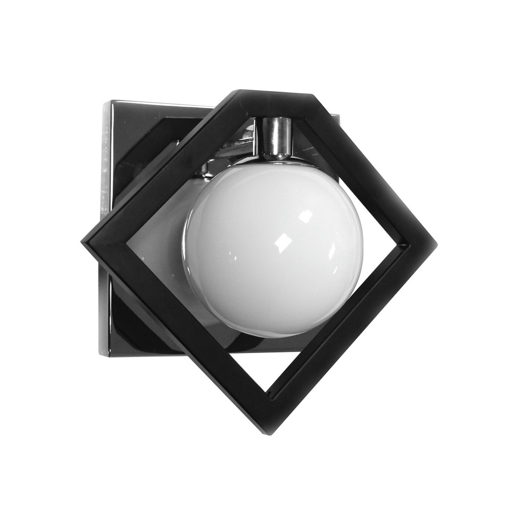 1 Light Wall Sconce, Matte Black & Polished Chrome