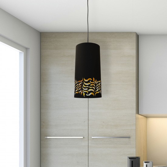 1 Light Glora Pendant JTone Black Gold Black