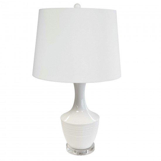 Ceramic Oversized Elegant Table Lamp, White Finish
