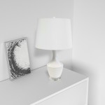 Ceramic Oversized Elegant Table Lamp, White Finish