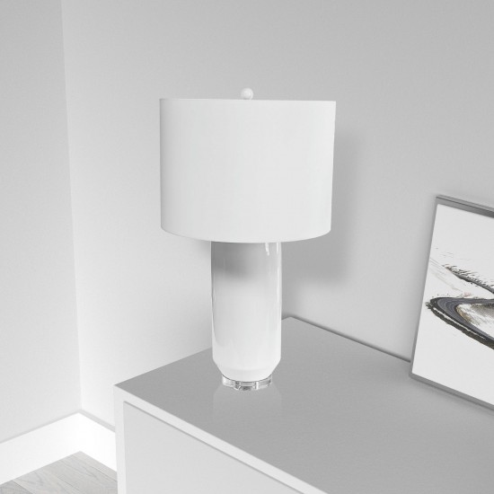 Ceramic Oversized Strudy Table Lamp, White Finish