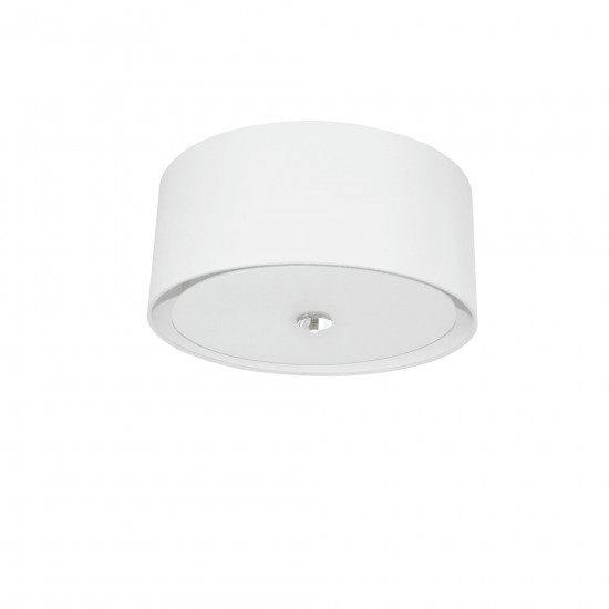 3 Light Helena Flush Mount Polished Chrome White with White Diffuser