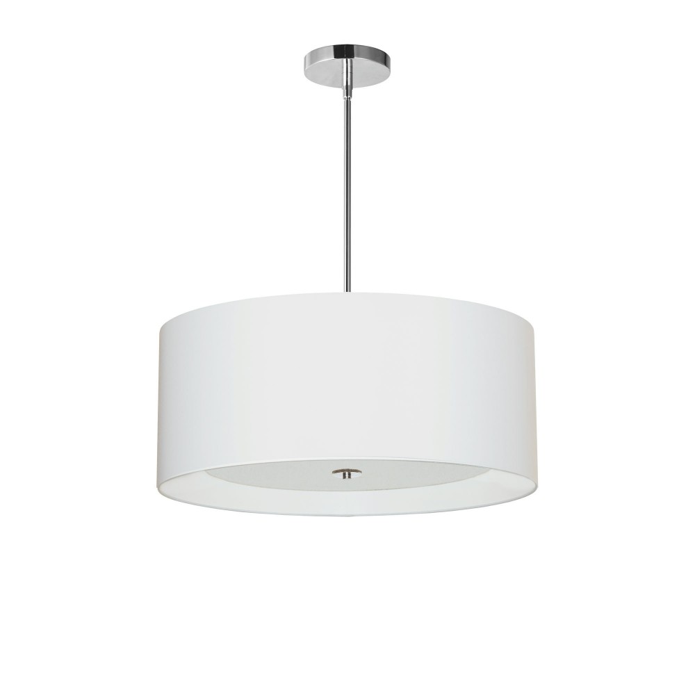 4 Light Helena Pendant Polished Chrome White w/ White Diffuser, HEL-224P-PC-WH