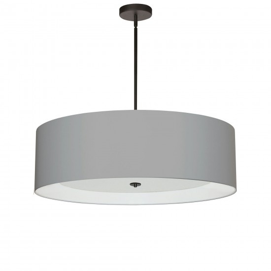 Helena 4 Light Incandescent Pendant, Matte Black with Grey Shade