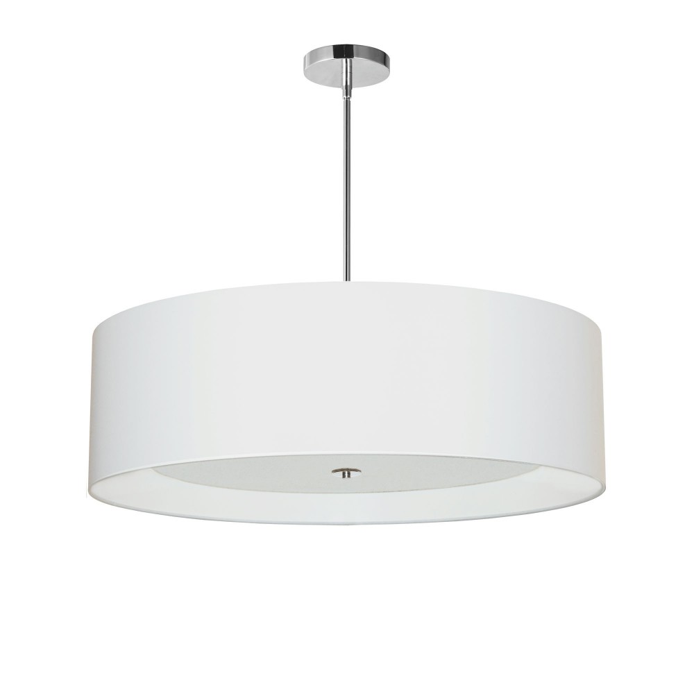 4 Light Helena Pendant Polished Chrome White w/ White Diffuser, HEL-304P-PC-WH