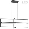 55W Horizontal Matte Black Chandelier w/ White Acrylic Diffuser