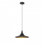 Helsinki Pendant, Matte Black / Gold, HKI-141P-BK