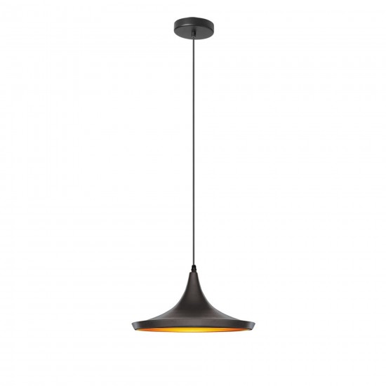 Helsinki Pendant, Matte Black / Gold, HKI-141P-BK