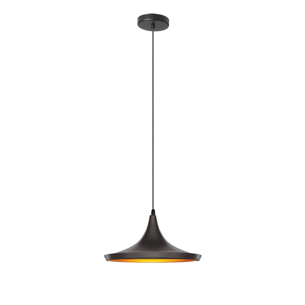 Helsinki Pendant, Matte Black / Gold, HKI-141P-BK