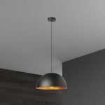 Helsinki Pendant, Matte Black / Gold, HKI-161LP-BK