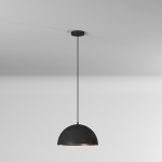 Helsinki Pendant, Matte Black / Gold, HKI-161LP-BK