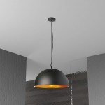 Helsinki Pendant, Matte Black / Gold, HKI-201LP-BK