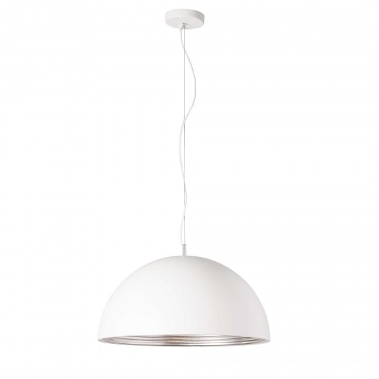 Helsinki Pendant, Matte White / Silver, HKI-201LP-WH