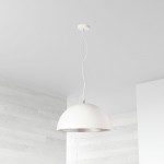 Helsinki Pendant, Matte White / Silver, HKI-201LP-WH