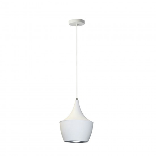 Helsinki Pendant, Matte White / Silver, HKI-91P-WH