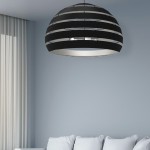 Hula 4 Light Matte Black Chandelier w/ Black/Silver Shade, HUL-234C-MB-697