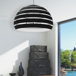 4 Light Polished Chrome Chandelier w/ Black Shade