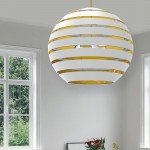 Hula 4 Light Aged Brass Chandelier w/ White/Gold Shade, HUL-364C-AGB-692