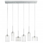 6 Light Horizontal Pendant, Polished Chrome