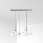 6 Light Horizontal Pendant, Polished Chrome