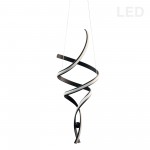 35W LED Pendant, Matte Black with White Silicone Diffuser