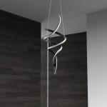 35W LED Pendant, Matte Black with White Silicone Diffuser