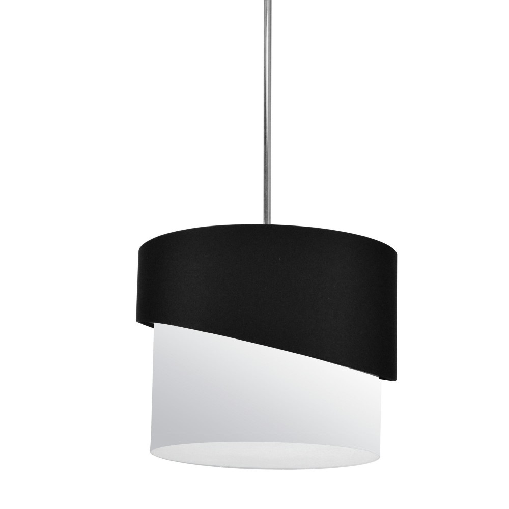 1 Light Jazlynn Pendant, Black on White Shade w/ 790 Diff