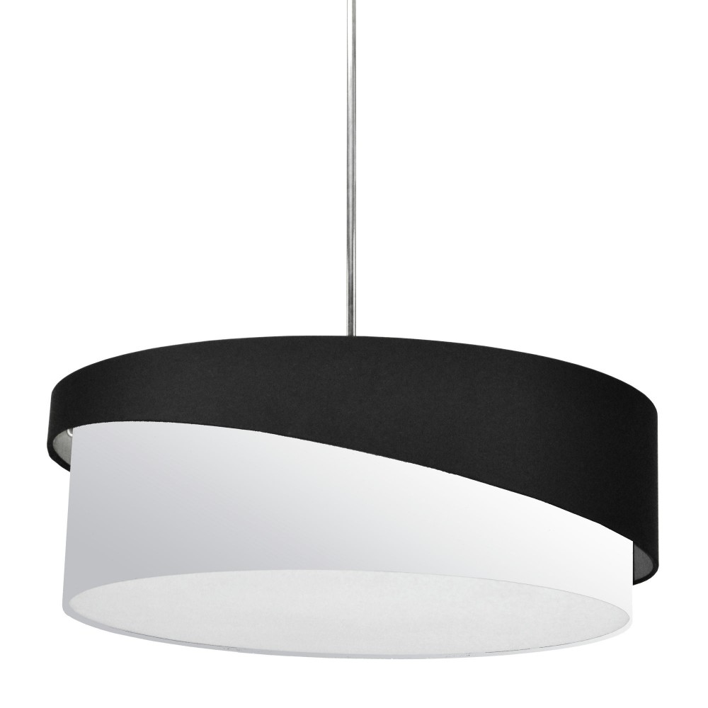 3 Light Jazlynn Pendant, Black on White Shade w/ 790 Diff