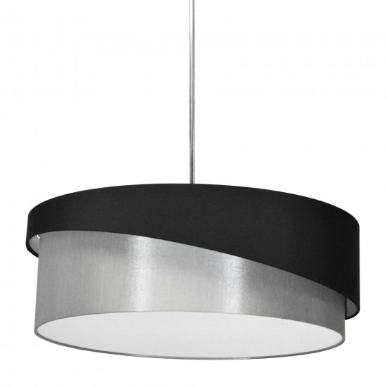 3 Light Jazlynn Pendant, Black on Grey Shade w/ 790 Diff