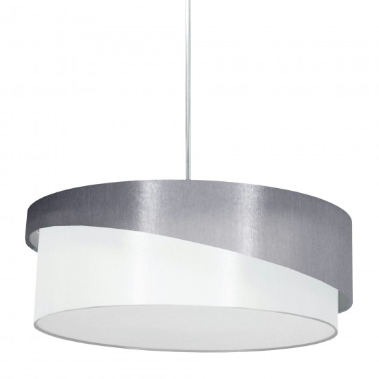 3 Light Jazlynn Pendant, Grey on White Shade w/ 790 Diff