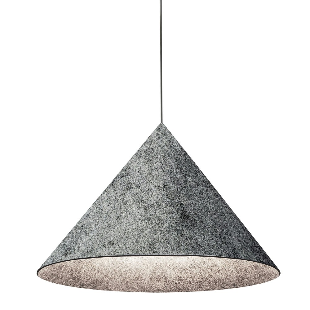 Incandescent Pendant Grey Felt Shade, Pyramid