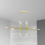 16 Light Incandescent Horizontal Pendant, Aged Brass