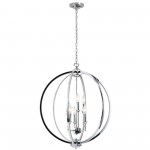 Karland 6 LT Chandelier w/ Crystal Studded Banding, Chrome Finish, KAR-246C-PC