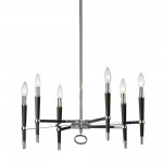 6 Light Incandescent Chandelier, Polished Chrome Finish