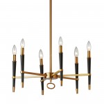 6 Light Incandescent Chandelier, Vintage Bronze Finish