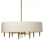 8 Light Incandescent Chandelier, Vintage Bronze w/ Cream Shade