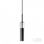 6W LED Pendant, Black Finish with Clear Glass