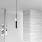 6W LED Pendant, Black Finish with Clear Glass