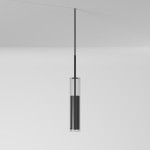 6W LED Pendant, Black Finish with Clear Glass