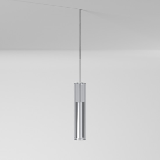 6W LED Pendant, Polished Chrome Finish with Clear Glass