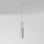 6W LED Pendant, White Finish with Clear Glass