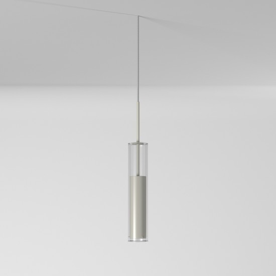 6W LED Pendant, White Finish with Clear Glass