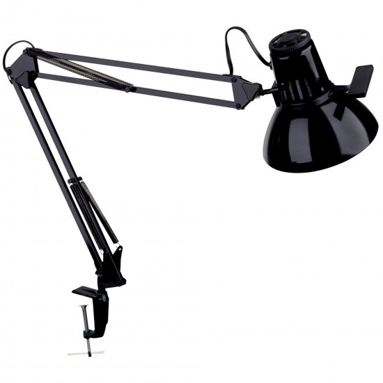 Desktop Task Lamp, Gloss Black, 36" Reach